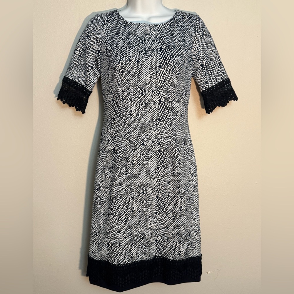 Elegant Black and White Patterned Dress